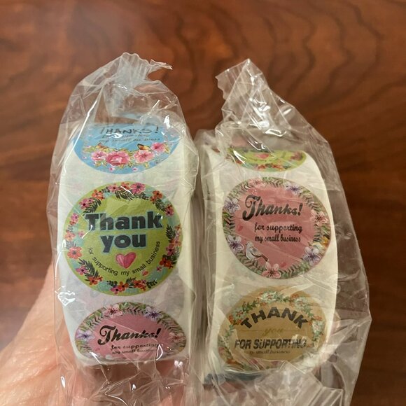 6 ROLLS of 500 each 3000 Stickers Self-Adhesive THANK YOU Stickers TAX Write Off - Picture 9 of 9